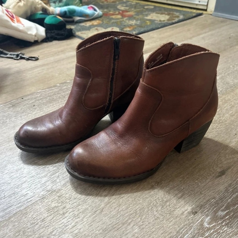 Born Brown Leather Ankle Boots